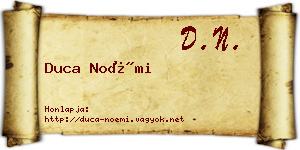 Duca Noémi névjegykártya